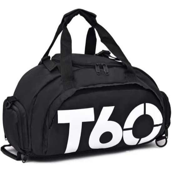 Mochila Mala T60 Para Academia Natação Camping na Cor Preta