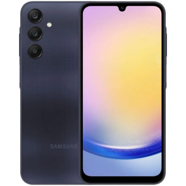 Imagem do Samsung Galaxy A25 5G em exibição frontal com apps abertos