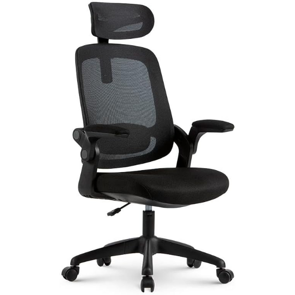 Cadeira de Escritorio Giratoria em Tela Mesh Preta Elements Astra