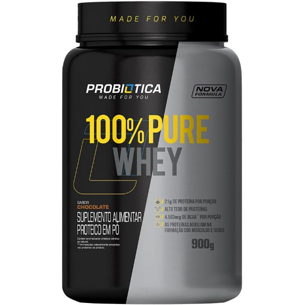 Probiótica 100% Pure Whey Nova Fórmula - 900G Chocolate -