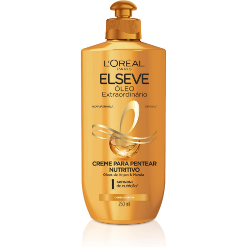 L'Oréal Paris Elseve Creme Para Pentear Nutrição Intensa Óleo Extraordinário, Nutrição e Maciez, 250 ml