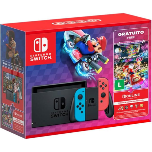Nintendo, Console + Jogo, Switch Azul e Vermelho