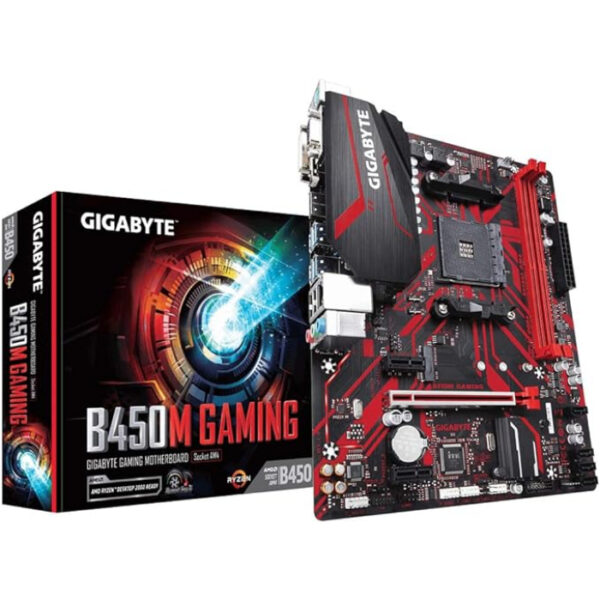 PLACA-MÃE GIGABYTE B450 GAMING, AM4 2XDDR4(MÁX 64GB),4 SATA,1 M.2, HDMI/VGA/DVI-D 2XUSB 3.2, 4XUSB 2.0