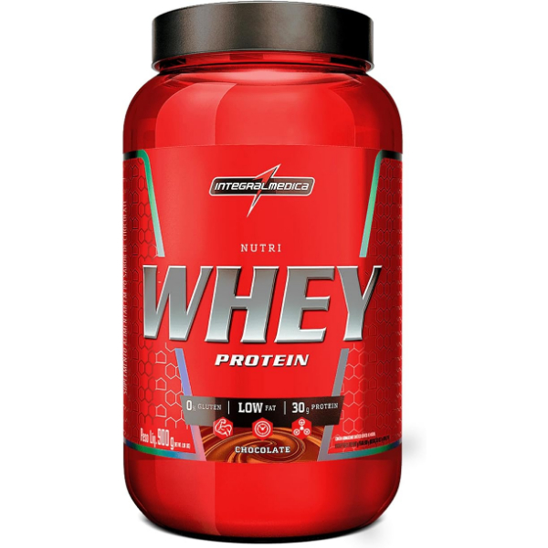 Integralmédica - Nutri Whey Protein Chocolate - Suplemento Alimentar - Fonte de Proteínas e Carboidratos - Pote 900g