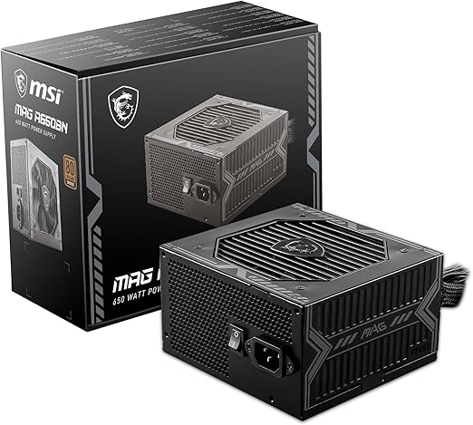 Fonte MSI MAG A650BN, 650W, 80 Plus Bronze, PFC Ativo, Black