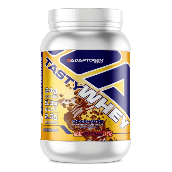 Suplemento Tasty Whey 3w Gourmet Whey Protein Adaptogen Science Pote 900g Sabor Chocomaltine