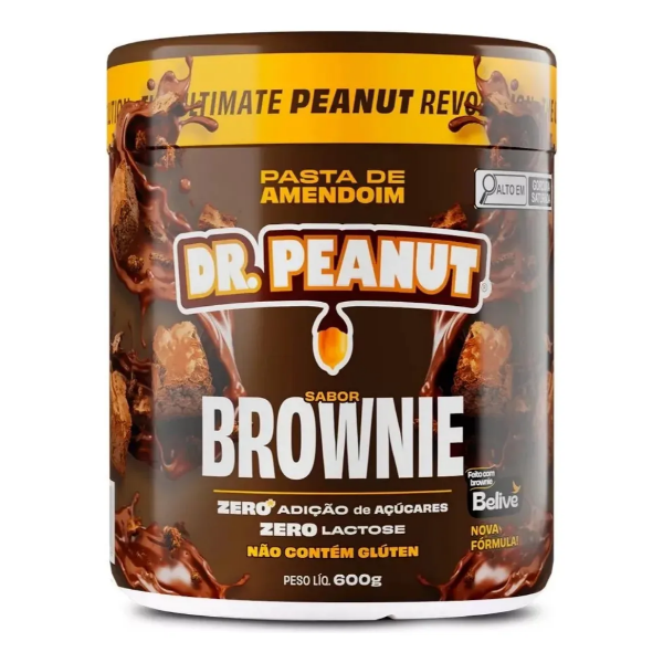 Pasta De Amendoim Com Whey Protein - 600g - Dr. Peanut Sabor Brownie MERCADO LIVRE