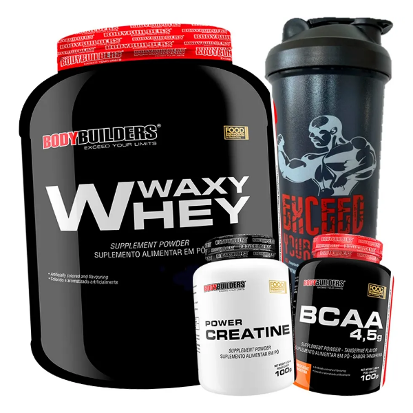 Kit Whey Protein 2kg + Creatina + Bcaa + Shaker Bodybuilders MERCADO LIVRE