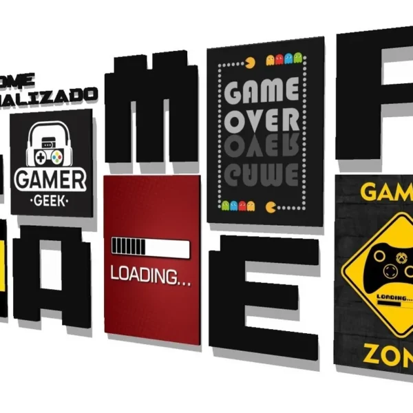 Quadors E Letras Gamer Personalizado Nome