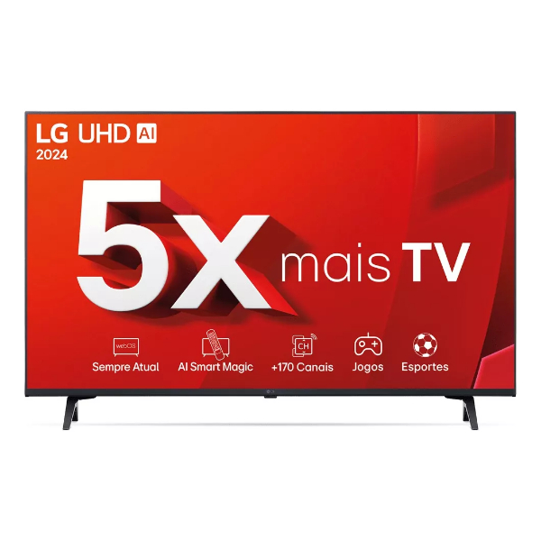 Smart Tv 4k 43" Lg Uhd 43ut8000 Processador a5 Ger7 AI Alexa Chromecast integrado Otimizador de Jogos webOS 24