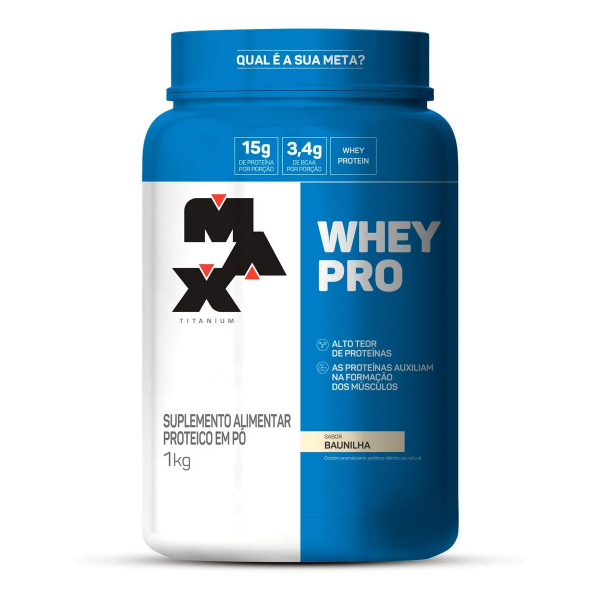 Whey Pro Baunilha Max Titanium Protein Pro Com Bcaa E Aminoácidos 1kg Sabor Baunilha MERCADO LIVRE