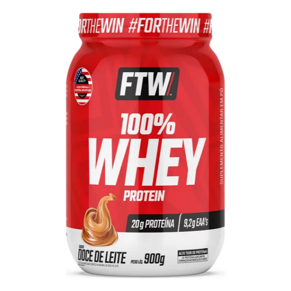 Whey Protein 100% Concentrado Pote 900g Sabor Doce de leite - FTW  MERCADO LIVRE