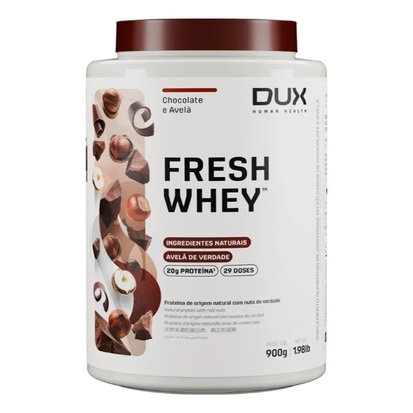 Fresh Whey Chocolate E Avelã Sabor Chocolate Belga e Avelã - Dux Human Health - Pote 900g MERCADO LIVRE