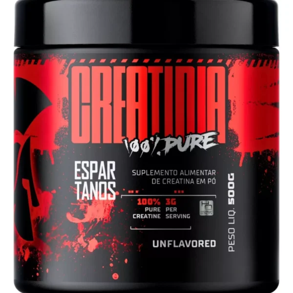 Creatina Monohidratada 500g Suplemento em pó 100% Pura Espartanos Sem sabor