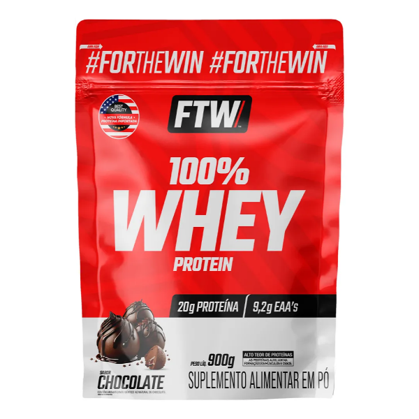 Whey Protein 100% Concentrado Refil 900g Sabor Chocolate - FTW MERCADO LIVRE