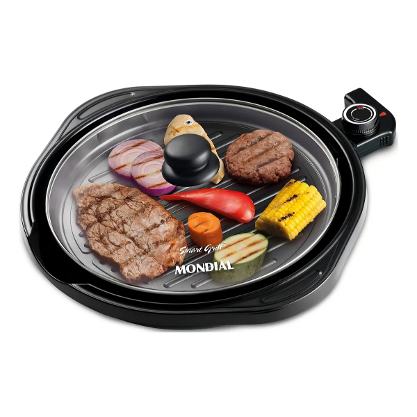 Panela Grill Redondo G-04 Preto Mondial 110v