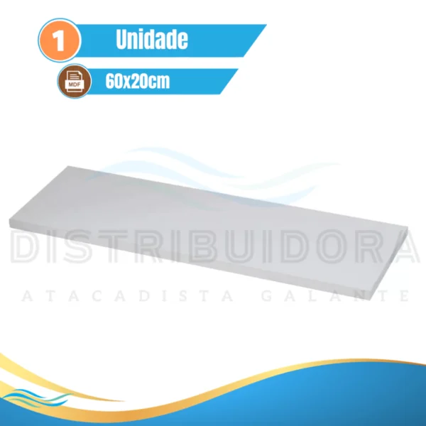 Prateleira Concept Branca/Preta 60x20cm ou 40x20cm até 20 Kg Prat-k Distribuidora Galante