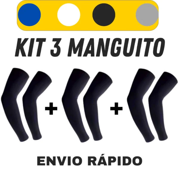 Kit 3 Par Manguito Proteção Solar UV50+ Segunda Pele uv unissex