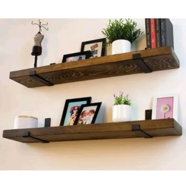 Kit 4 Prateleira Industrial Grande Com Mão francesa de ferro invertida Nicho Decoração rustica