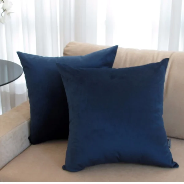Kit 2 Capas De Almofadas 45x45 cm Tecido Suede Liso Decorativas Sala Sofá Com Zíper Invisível