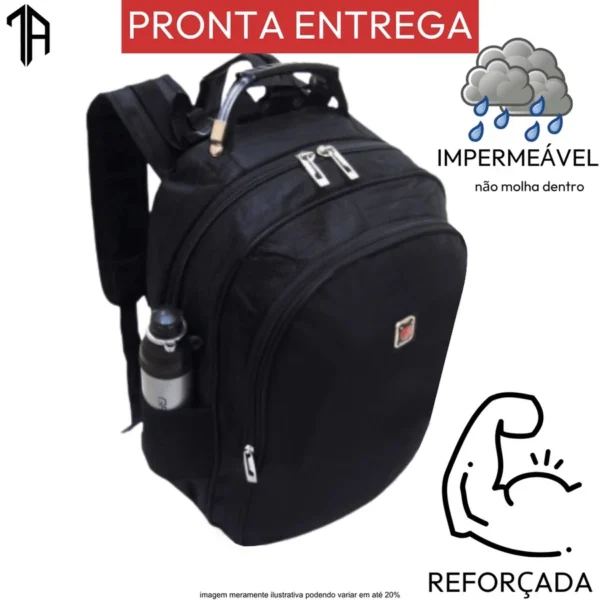 Mochila Grande Masculina para Notebook Reforçada Escolar Cor Sortida