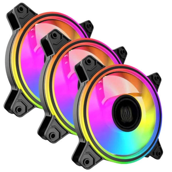 Kit Fans Cooler Pc Gamer Led Rgb 120mm Ventoinha Gabinete Molex 4 Pinos Computador Gamer
