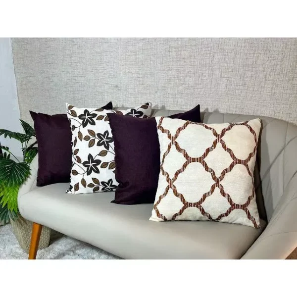 KIT COM 4 ALMOFADAS DECORATIVAS COM ENCHIMENTO DE ESPUMA SOFT CLEAN PARA SALA QUARTO OU SOFÁ