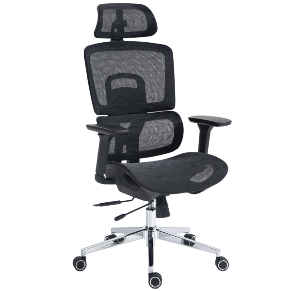 Cadeira de Escritório Dr. Office Business Pro, Preta, Mesh, 3D, Altura Ajustável