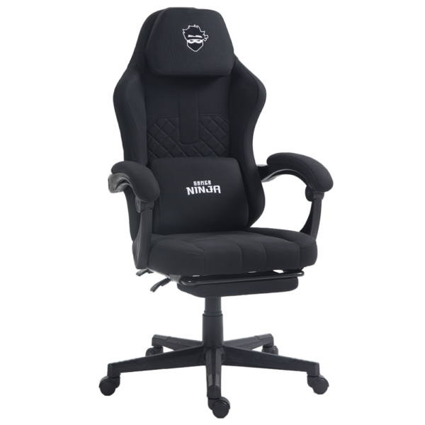 Cadeira Gamer Ninja Mizu, Reclinável, com massageador de lombar, Preta