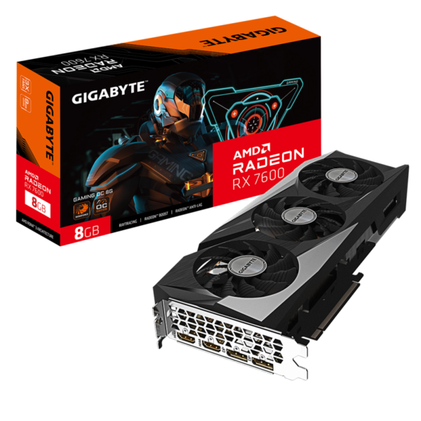 Placa De Vídeo Gigabyte AMD Radeon RX 7600 Gaming OC, 8GB, GDDR6, FSR, Ray Tracing, GV-R76GAMING OC-8GD