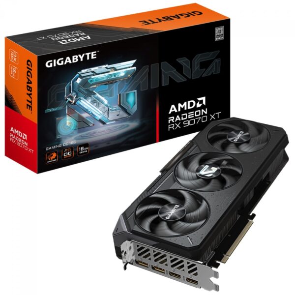 Placa de Vídeo Gigabyte AMD Radeon RX 9070 XT Gaming OC, 16GB, GDDR6, FSR, Ray Tracing, GV-R9070XTGAMING OC-16GD