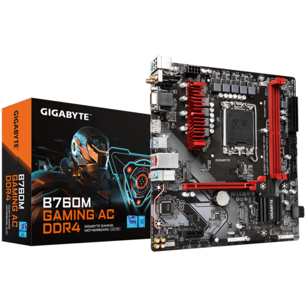 Placa Mãe Gigabyte B760M Gaming AC DDR4, Chipset B760, Intel LGA 1700, MATX, DDR4