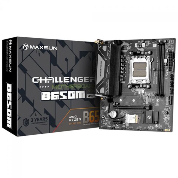 Placa Mãe Maxsun Challenger B650M WI-FI, Chipset B650, AMD AM5, MATX, DDR5, MS-Challenger B650M WIFI