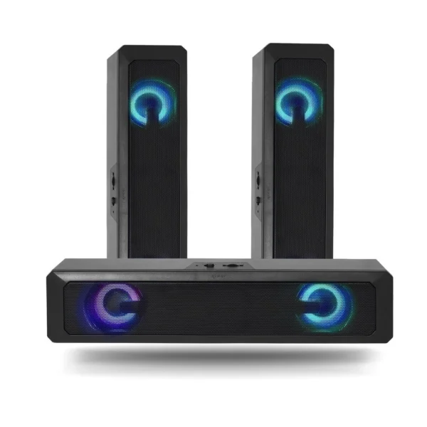 Caixa de Som Gamer Soundbar Profissional Iluminação LED Computador PC Notebook Tv P2/USB