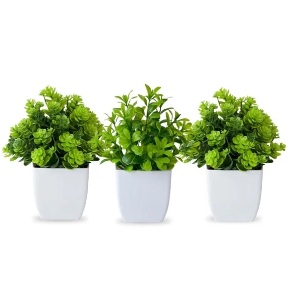 Planta Artificial Arranjo Suculentas com Vaso 3 Unid decoração