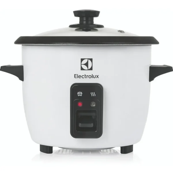 Panela Elétrica Electrolux vapor arroz capacidade 1,3L 7 xícaras manter aquecido panela removível antiaderente tampa vidro RCB50 branca por Rita Lobo​ 127v